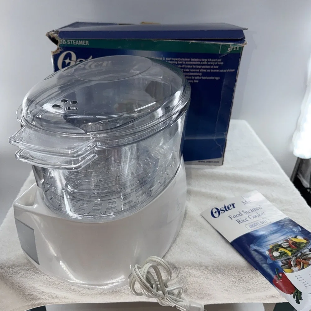 NEW 2002 Oster Mechanical Double Tiered 6.1qt Food Steamer Model 5711 NIB